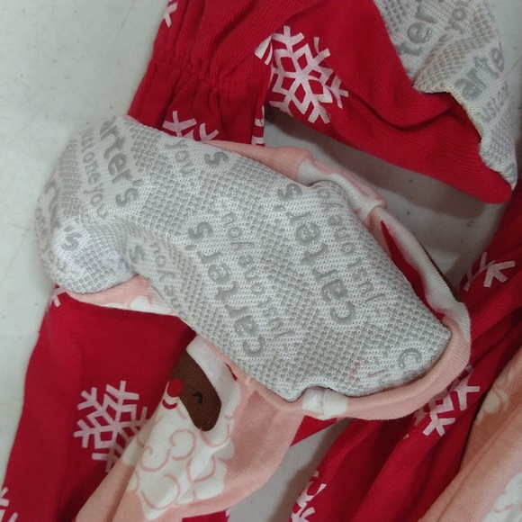 NEW! Toddler Christmas Snowflake Reindeer / Santa Footed Pajama Set - Carter's - Picture 6 of 14
